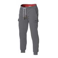 Mount Swiss Herren lange Jogginghose Cargo-Hose mit hohem Baumwollanteil Farbe: Stahlgrau, Gr&ouml;&szlig;e 5XL