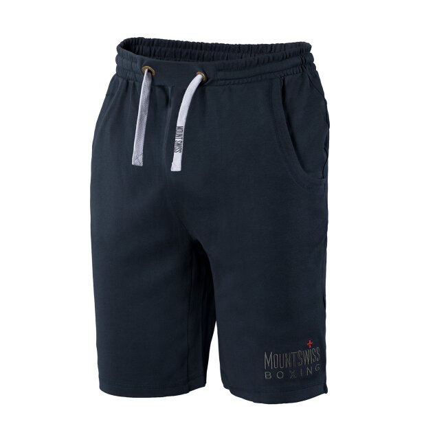 Mount Swiss Herren Sport Shorts Boxer / kurze Hose / Jogginghose / Sweatpants aus 100% Baumwolle, Farbe: navy, Gr. M