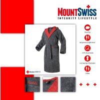 Mount Swiss Bademantel ARBON mit Kapuze  - Farbe: schwarz, Gr&ouml;sse: L